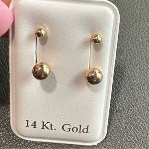 14 Kt Gold Ball Stud Earrings